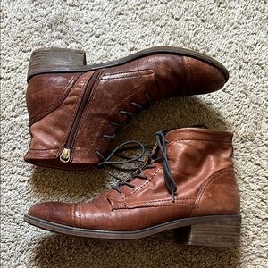 Comfortiva Brown Leather Ankle Boots